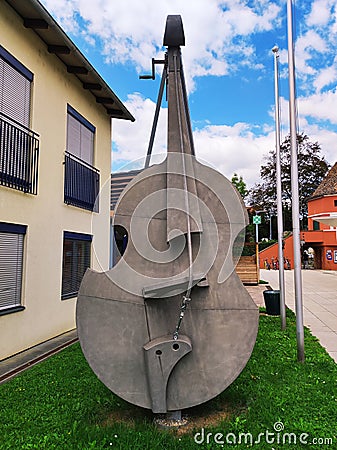 Cello sculpture in giant size Editorial Stock Photo
