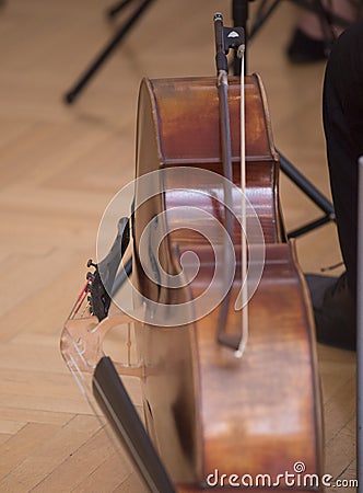 cello or violoncello, string instrument played with a bow Stock Photo