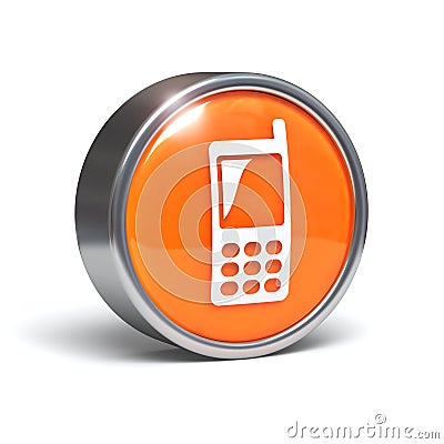 Cellphone - 3D button Stock Photo