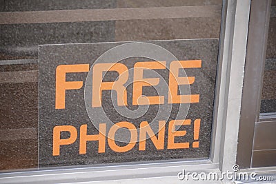 Cellphone for free with Service Stock Photo