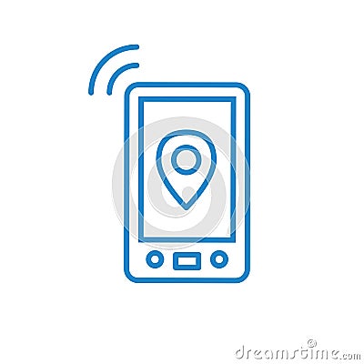 Cellphone tower icon with emitting pinging transmission waves Vector Illustration