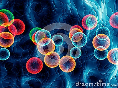 cells of different colors - 3d rendering Stock Photo