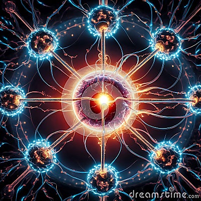 Cellular Dynamics: Mapping the Interconnected Web of Biological Life Forms. Stock Photo