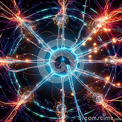 Cellular Dynamics: Mapping the Interconnected Web of Biological Life Forms. Stock Photo