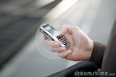 Cellular Phone in Hand Stock Photo