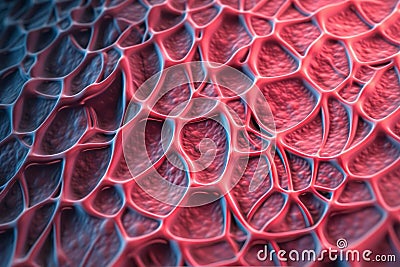Cellular pink color structure closeup. Generate Ai Stock Photo