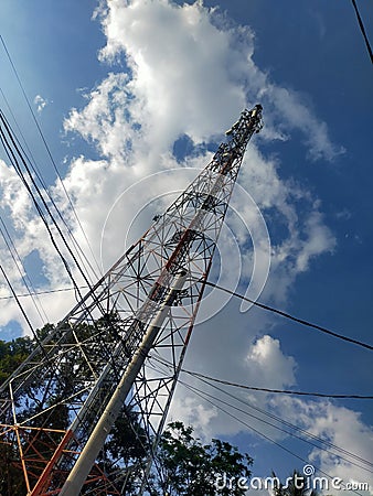 cellular signal transmitter tower Stock Photo