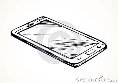 Cellular telephone. Vector drawing Vector Illustration