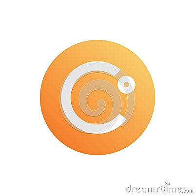 Celsius CEL coin icon isolated on white background Vector Illustration