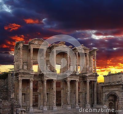 Celsus Library in Ephesus Stock Photo