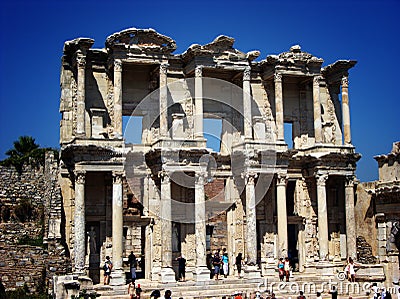 Ruins of Celsus library in Ephesus Editorial Stock Photo