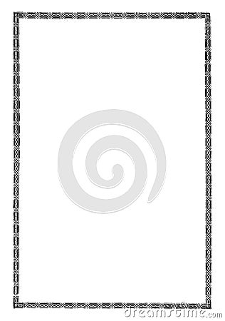 Celtic Border is a narrow border with Celtic influences, vintage engraving Vector Illustration