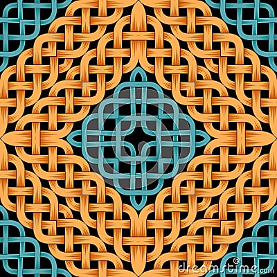 Celtic braided seamless pattern. Tribal ethnic traditional vecto Vector Illustration