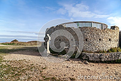 Celtic cross at Pointe du Raz, France Editorial Stock Photo