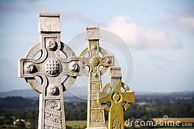 Celtic crosses at Rock of Cashel, Ireland Stock Photo
