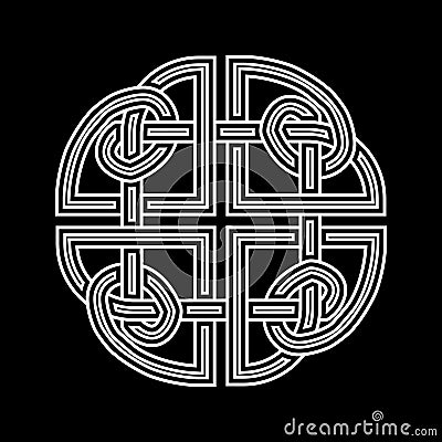 celtic dara knot irish symbol logo icon tattoo isolated on black background. Vector Illustration