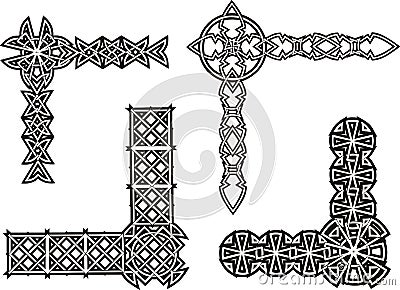 Celtic decorative knot corners Vector Illustration