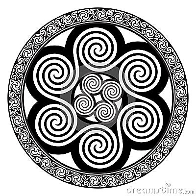 Celtic design - Spiral Celtic Sun Cartoon Illustration