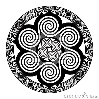 Celtic design - Spiral Celtic Sun Cartoon Illustration