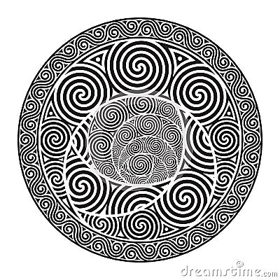 Celtic design - Spiral Celtic Sun Vector Illustration