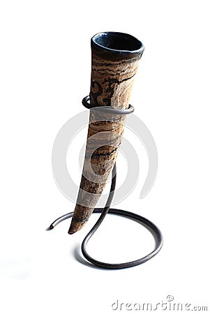 Celtic drinking horn Stock Photo