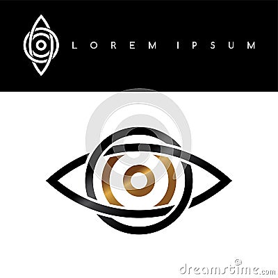 celtic eye symbol gold black monochromatic abstract concept logo Vector Illustration