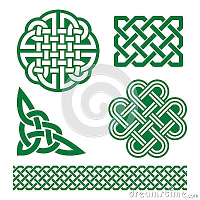 Celtic green knots, braids and patterns - St Patrick's Day in Ireland Stock Photo