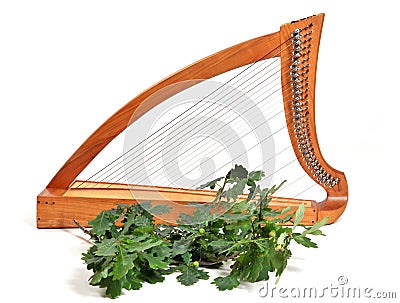 Celtic harp Stock Photo