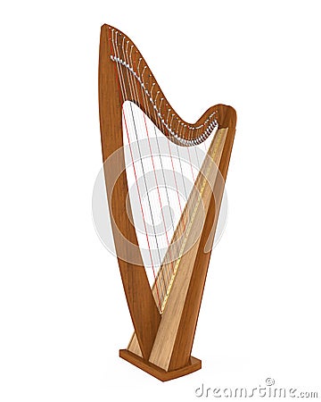 Celtic Harp Isolated Stock Photo