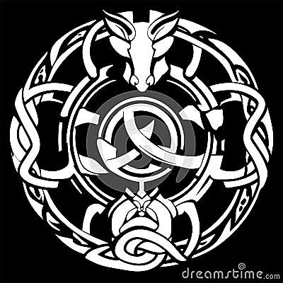 Celtic knot. Black and white vector illustration for tattoo. Generative AI Vector Illustration