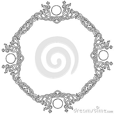 Celtic knot circle frame Vector Illustration