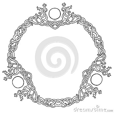 Celtic knot circle frame Vector Illustration