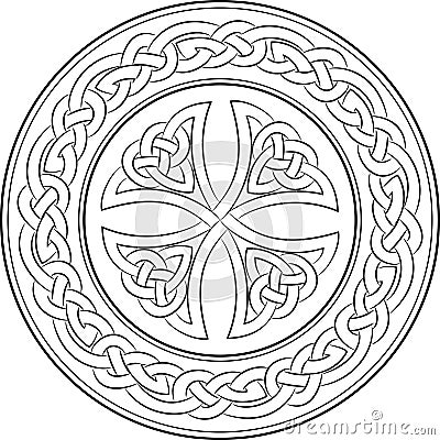 Celtic knot cross in wreath Vector Illustration