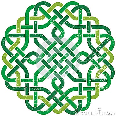 Celtic Knot or Gaelic knotwork art vector illustration. Celtic knot distressed ornate isolated. Vector Illustration