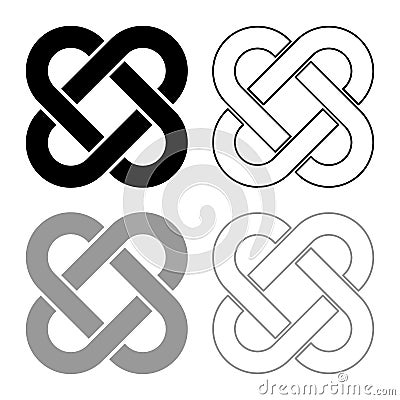 Celtic knot icon outline set black grey color vector illustration flat style image Vector Illustration
