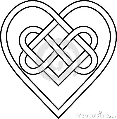 Celtic knot rune bound hearts infinity symbol eternal love tattoo Stock Photo