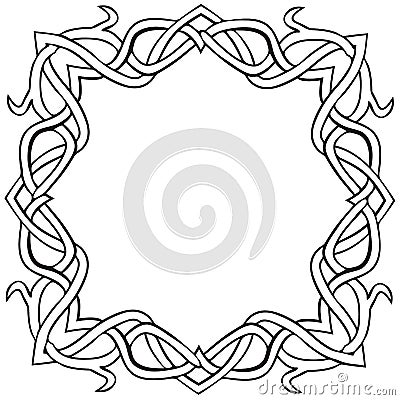 Celtic knot square frame Vector Illustration