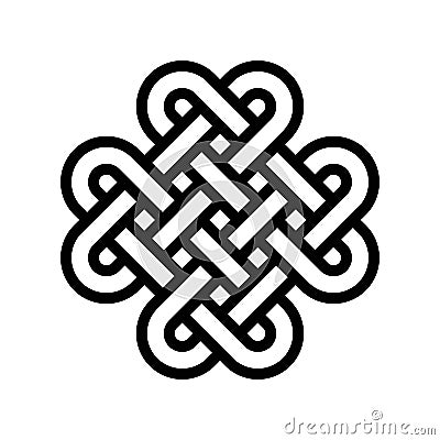 Celtic knot vector, Feast of Saint Patrick line icon Vector Illustration