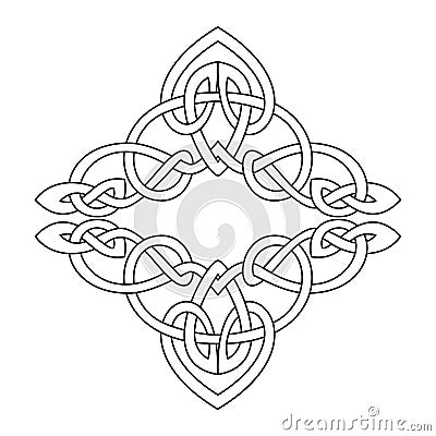 Symmetric complicated celtic style pattern. Vector Illustration