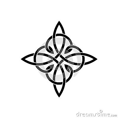 Celtic knots elegant cross weaven tattoo template Vector Illustration