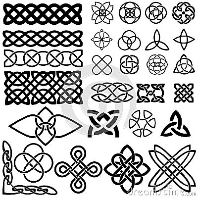 Celtic Knots icon vector set. Celtic signs illustration symbol collection. Celtic drawings symbol or logo. Vector Illustration