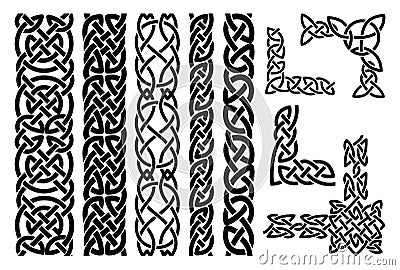 Celtic patterns and celtic ornament corners Vector Illustration