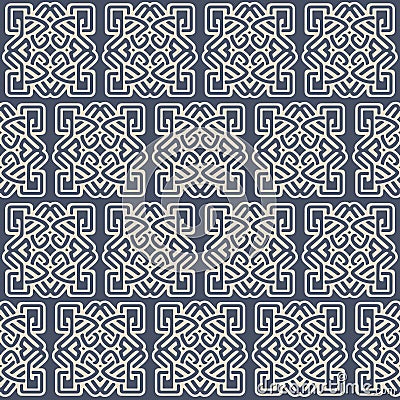 Celtic seamless pattern. Abstract vintage geometric wallpaper. Vector Illustration