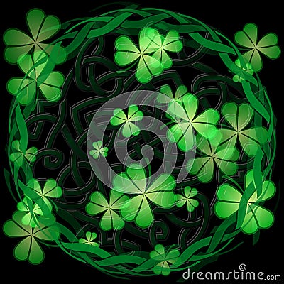 Celtic Shamrock Theme Vector Illustration