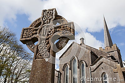 Celtic Stone cross Stock Photo