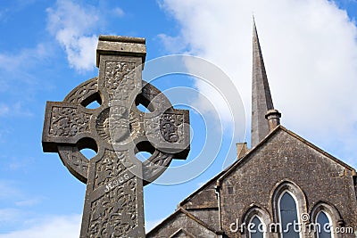 Celtic Stone cross Stock Photo