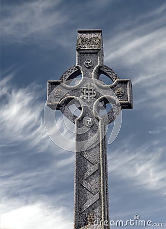 Celtic stone cross Stock Photo