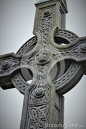 Celtic Stone Cross Stock Photo