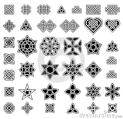 39 Celtic style knots collection, vector illustration Vector Illustration