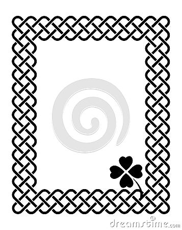 Celtic style shamrock frame Vector Illustration